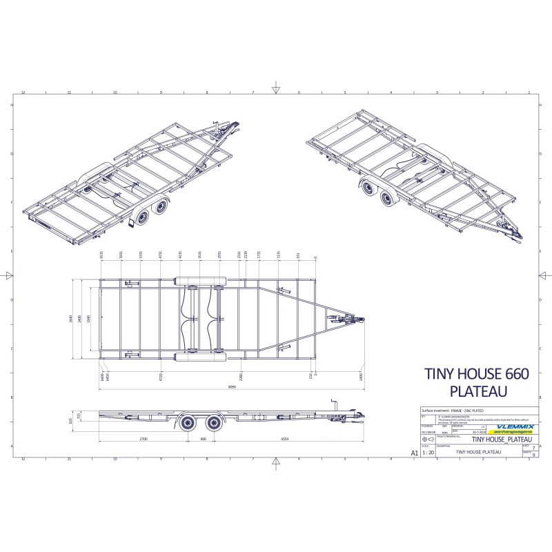 Remorque Tiny House 6m60
